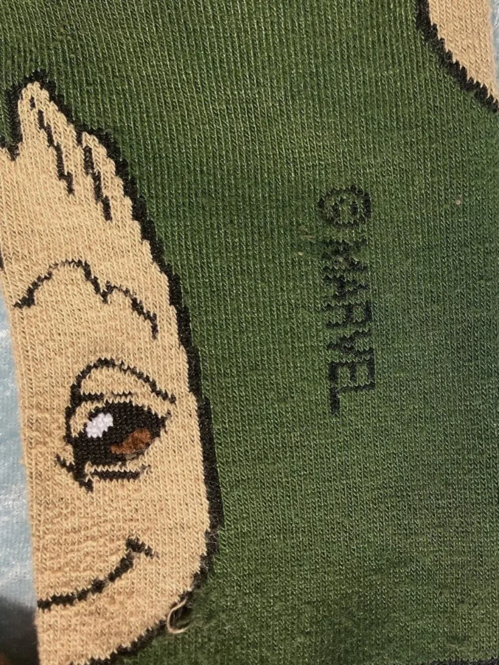 Groot Guardians of the Galaxy Marvel Hunter Green Calf Socks
